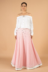 Pink Linen Skirt4093 video